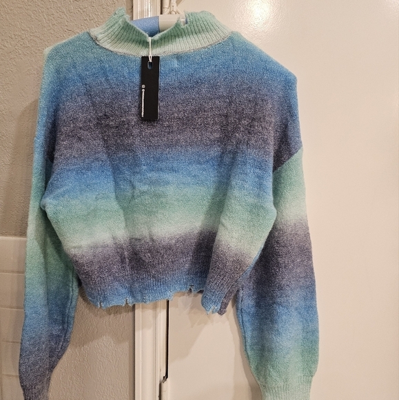 NWT NYC Knits by the Sweater Dept Space Dye Pullover distressed mock neck XL - Picture 9 of 11